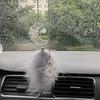 Feather Mirror Car Pendant for Girls Lucky Ornament Hanging Charm Home Decor Car Interior Accessories