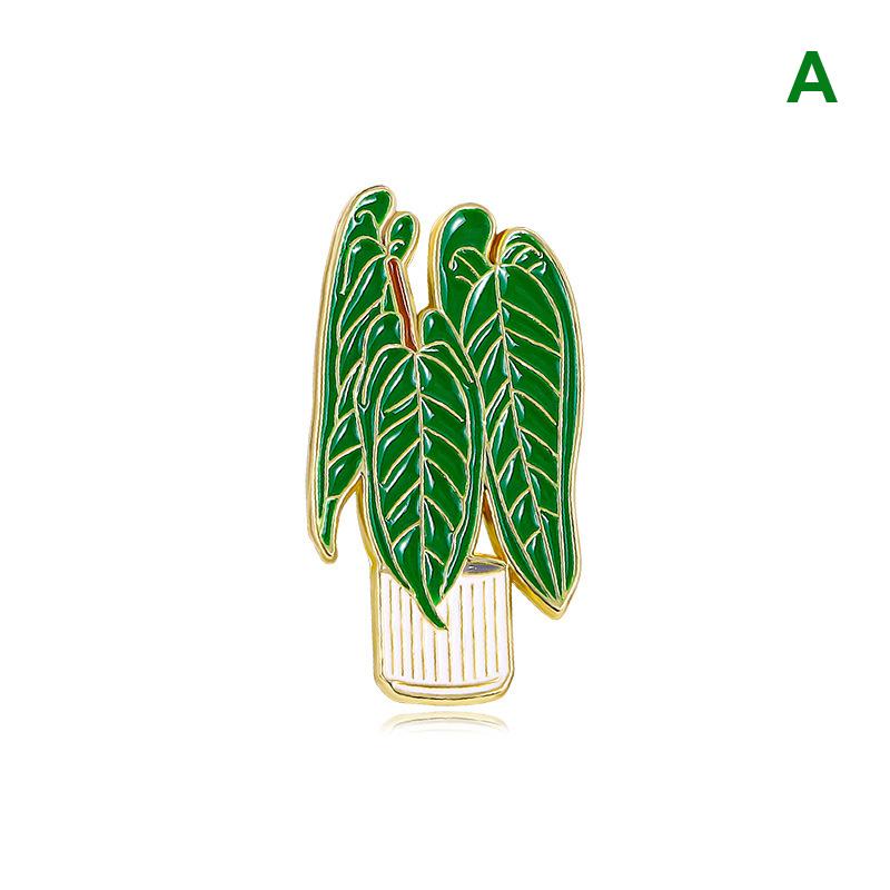Green Flower Plant Enamel Pins Metal Brooches Decor For Backpacks Badge Jewelry Jeans Label Accessories Diy Gift