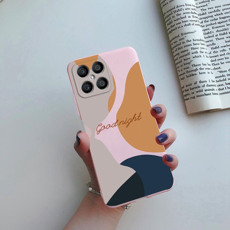 For Huawei X8 Case Fashion Flower Cartoon Pattern Soft Silicone Back Cover For Honor X8 4G TFY-LX1 TFY-LX2 TFY-LX3 HonorX8 Funda