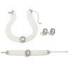 3Pcs/Set Multilayer Imitation Zircon Chain Necklace Bracelet for Women Wedding Bridal Goth Stud Earrings Zircon Set Accessories