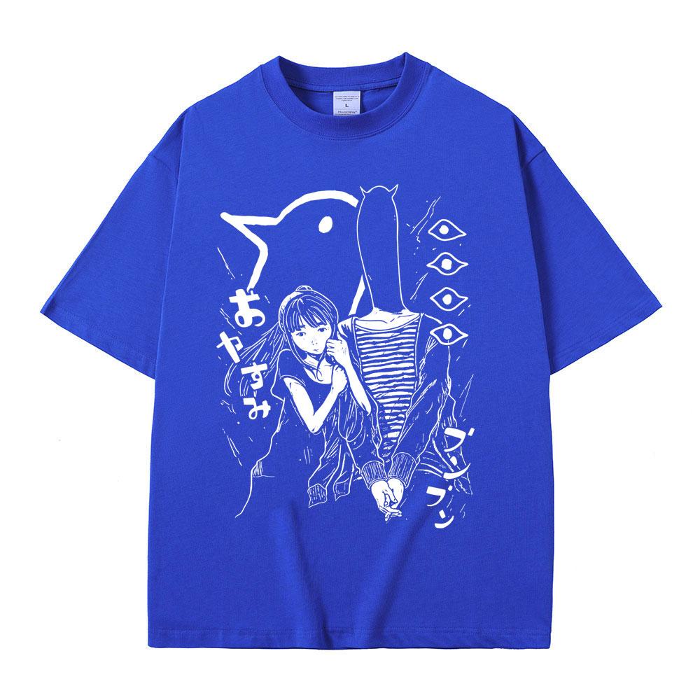 Anime Oyasumi Goodnight Punpun Graphic Tshirt Men Women Clothing Casual Cotton Vintage T Shirts Mens Manga Oversized Tshirts