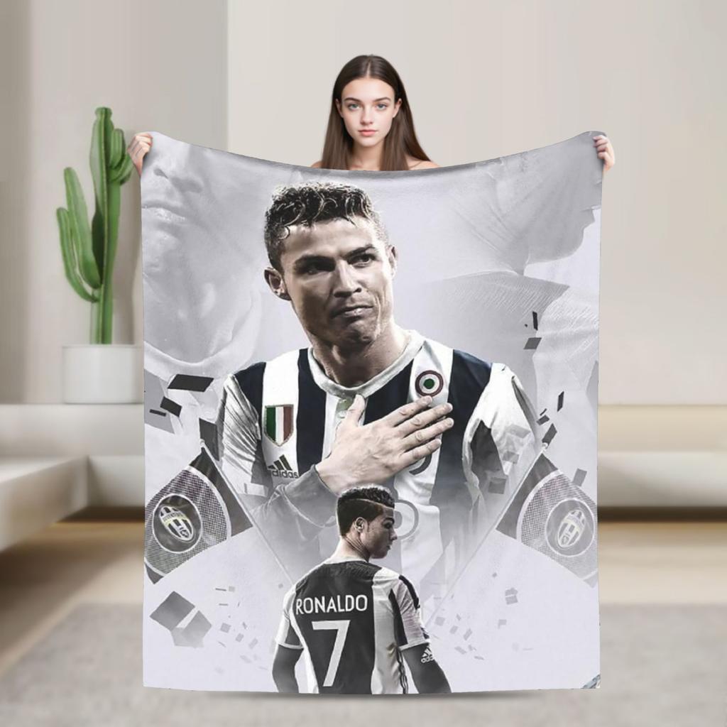 Football CR7 Blankets Coral Fleece Plush Ronaldos Ultra-Soft Throw Blanket for Outdoor Travel Bedspread