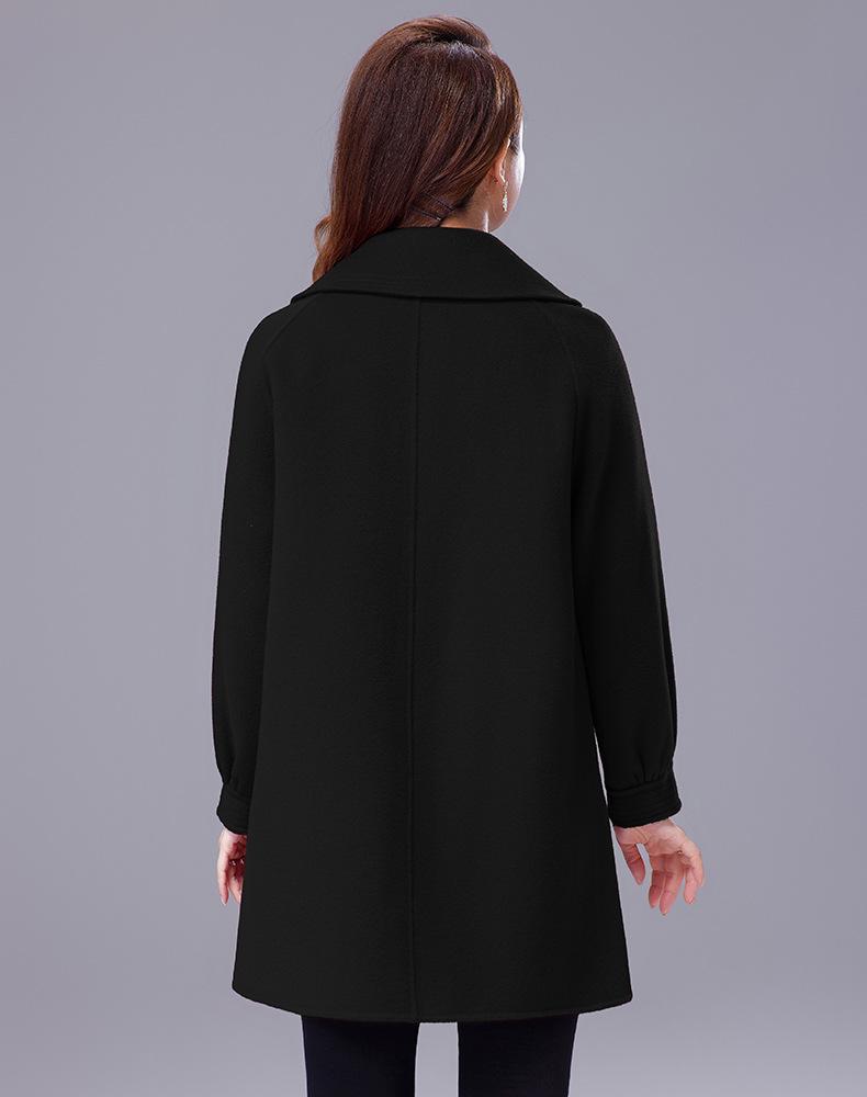 Women's Petite Mid-length Double-faced Wool Coat - Autumn/Winter 2026 New Style for Middle-aged Mothers