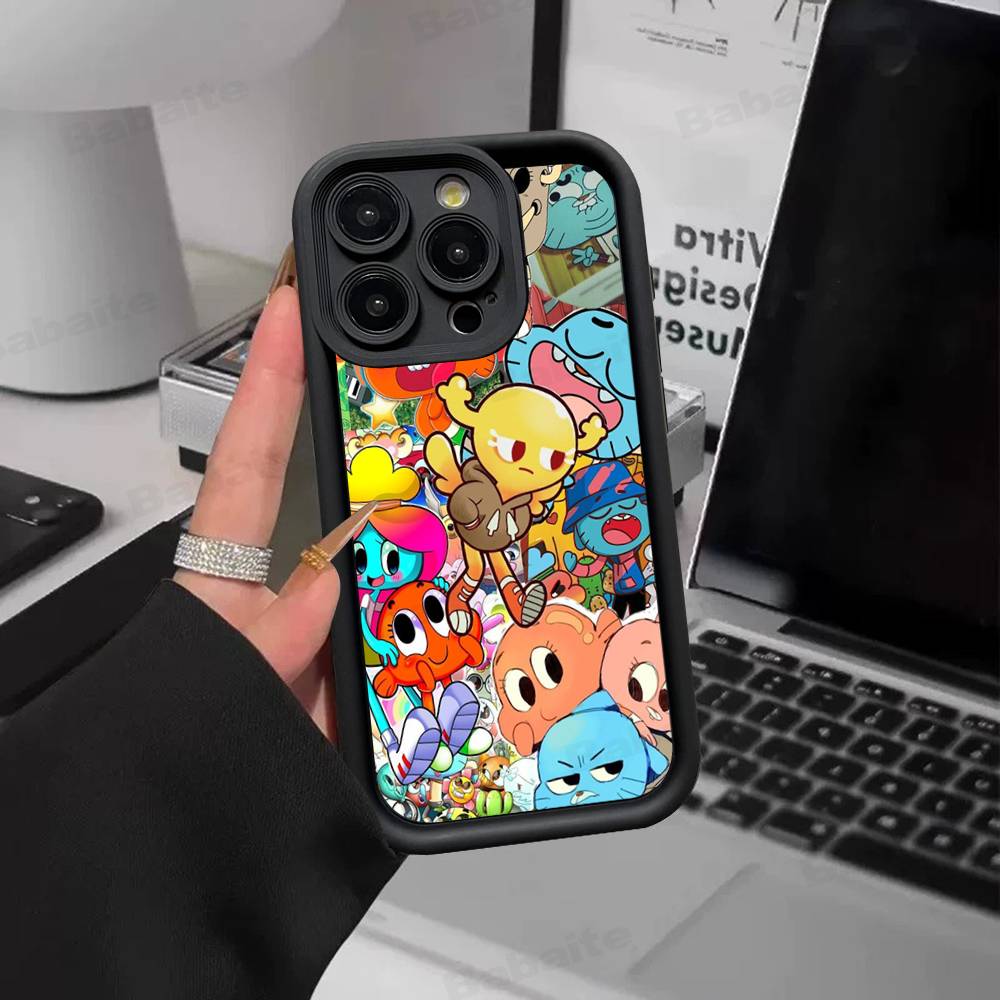Cute Amazing-World G-gumball Phone Case For IPhone 17 16 15 14 13 12 11 Pro Max Plus Black Full Coverage TPU