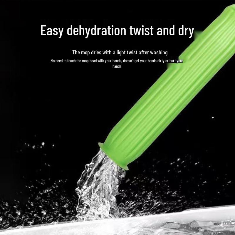 Hands-Free Self-Wringing Rotating Mop for Wet/Dry Use - Quick Squeeze & Vertical Storage