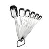 6pcs/set Stainless Steel Metal Measuring Spoons for Dry or Liquid, Fits In Spice Jar Square Flat Tail Spoon Kitchen Tool Baking Set Seasoning Spoon