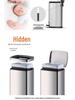 50L Stainless Steel Commercial Trash Can with Large Foot Pedal for Hotels and Shopping Malls