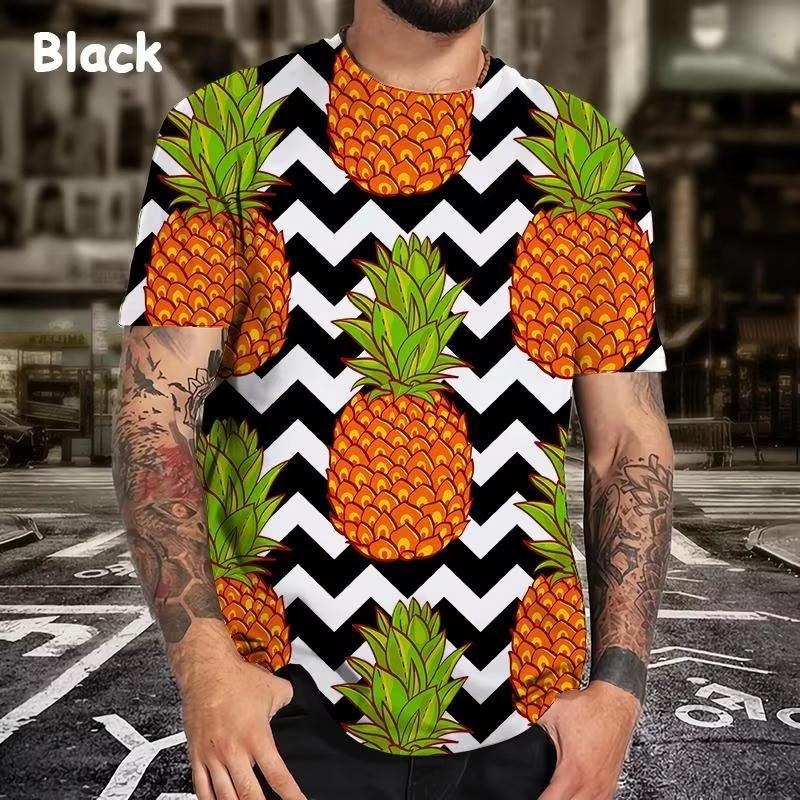 Fruit Pineapple Graphic 3d Printed T-shirts Summer Fashion Short Sleeve Tops Casual Harajuku Men's T-shirts