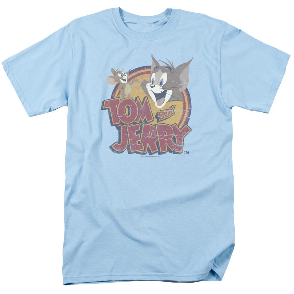 Tom And Jerry - Water Damaged - Adult Unisex Short Sleeve T-Shirt - Blue 4XL