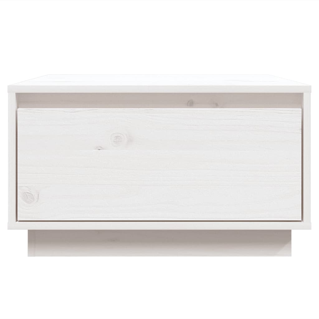 Vidaxl Stolik Kawowy, Biały, 55X56X32 Cm, Lite Drewno Sosnowe