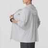 Skechers Fashion Sports Series Logo Letter Hooded Running Fitness Training Long Sleeve Jacket Unisex Jackets Dawn-Blue Gray P225U130-02VP