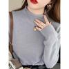 Women's Fleece-Lined Semi-High Neck Faux Mink Base Layer for Autumn/Winter