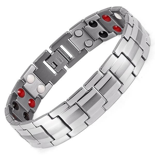 Double-Row Magnetic Men's Bracelet - Detachable European & American Style