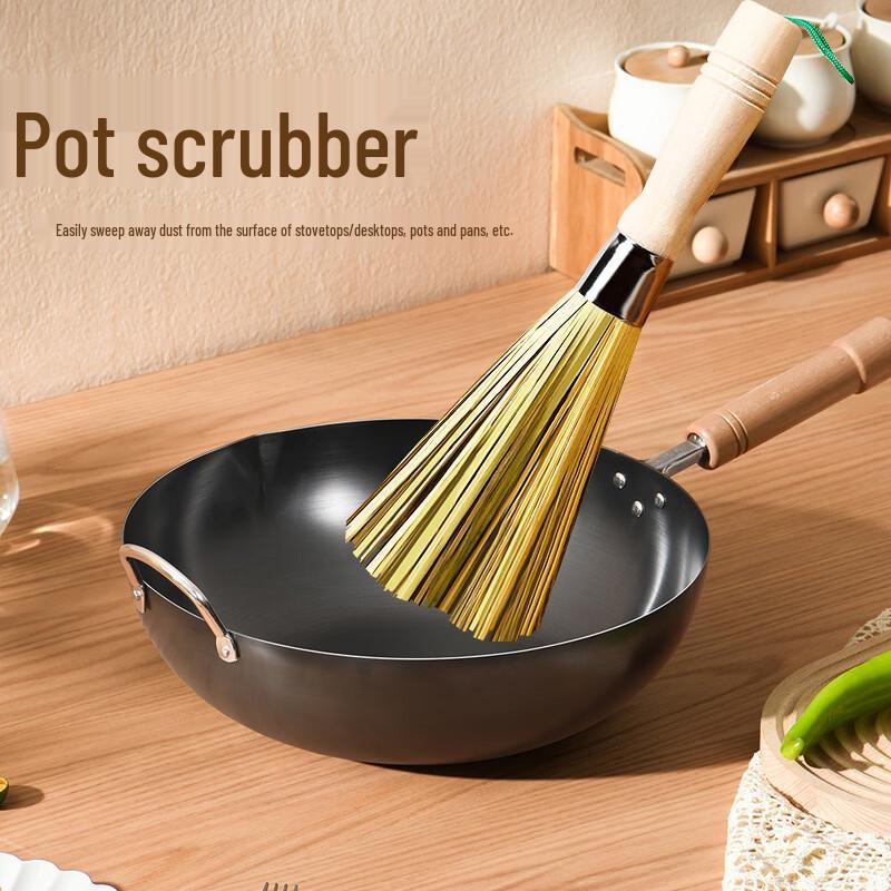 Bamboo Long Handle Pot Brush (2-pack)