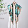 Summer Atmosphere Wearing Belt Waist Seal Twill Silk Simulation Silk Cool Triangle Scarf Cashew Print Women's Silk Scarf
