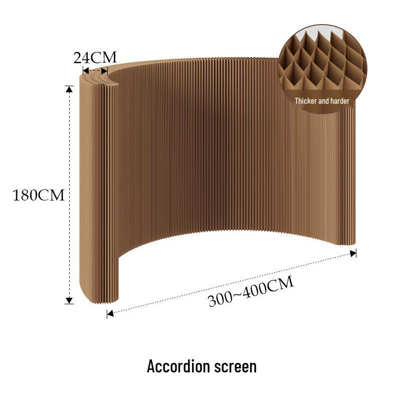 18-Panel Curved Folding Screen Divider – Japanese Style Retractable Wall for Live Broadcasts