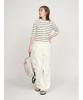 Emi Cool Touch Half Sleeve Knit BORDER Women's Top, 13WNT252041,