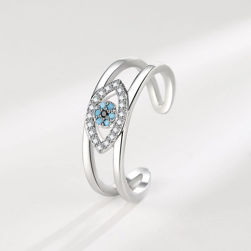 Demon Eye Ring: Women's Versatile Niche Light Luxury Blue Eye Open Index Finger Jewelry.