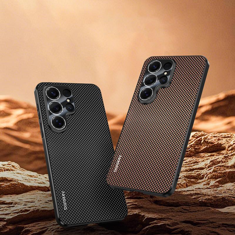 Capa de Celular Dissipadora de Calor Kevlar Fibra de Carbono Cor Sólida Fosca de Luxo Para Samsung S25 Ultra S23 S24 Ultra Plus Capa Protetora