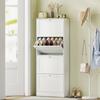 Modern Compact Four-Drawer Shoe Storage Cabinet - White