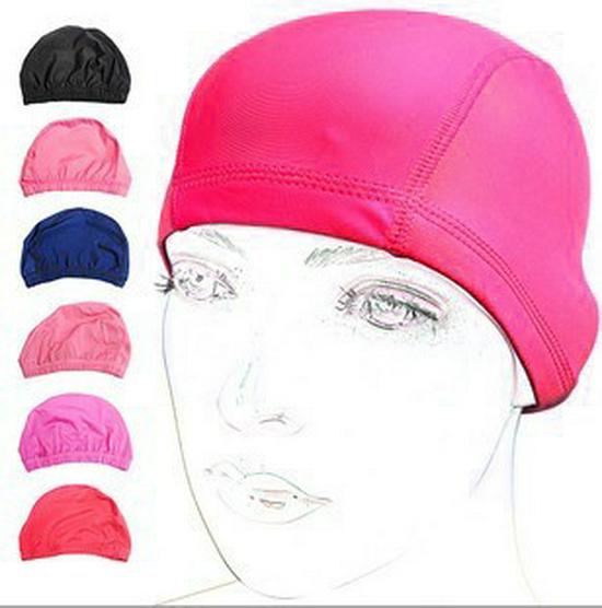 Nylon Lycra Swim Cap with Cloth Lining, Cardboard Packaging, Available In Solid and Multi-Color Choices