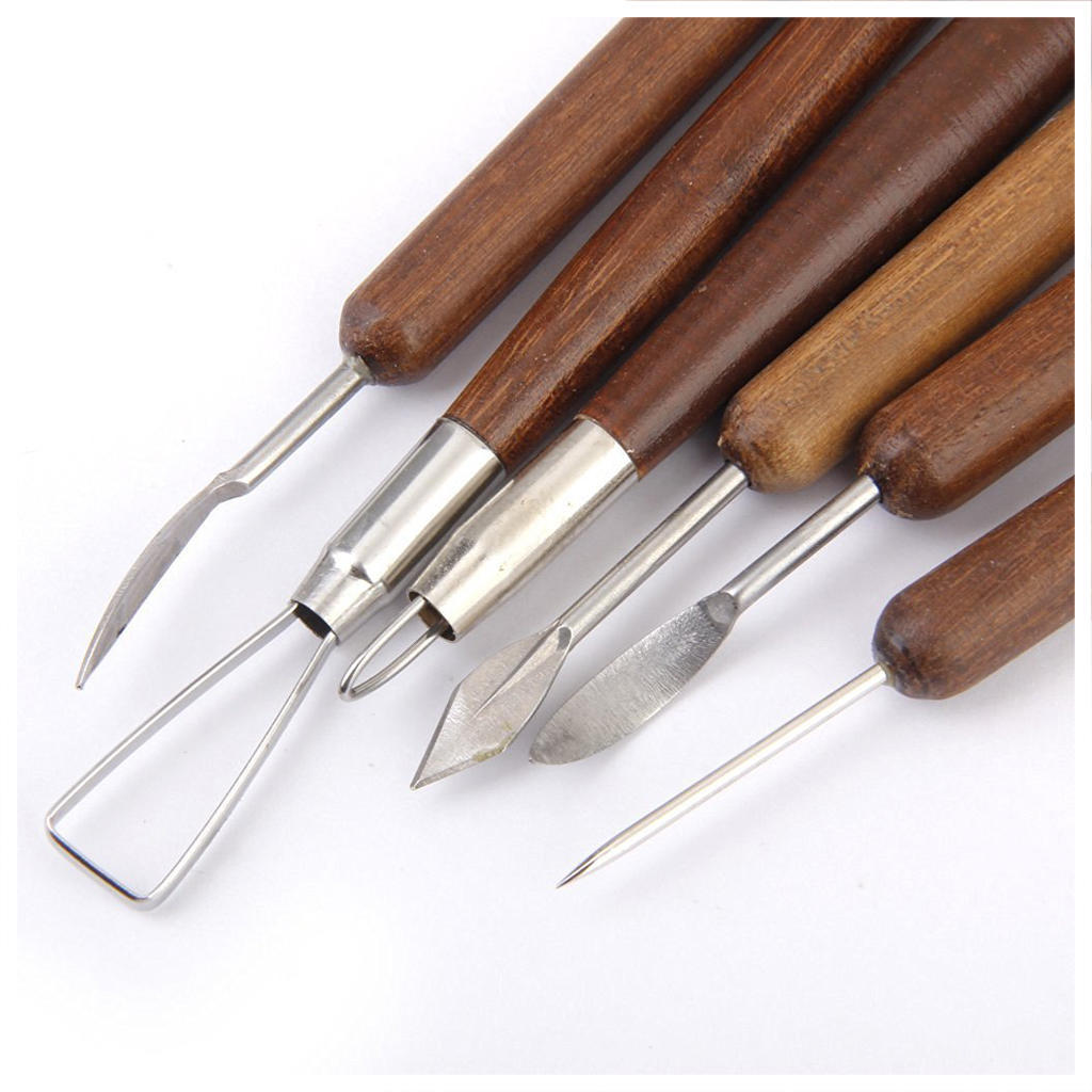 Set of 3 Pottery Clay Sculpture Carving Modeling Tools DT