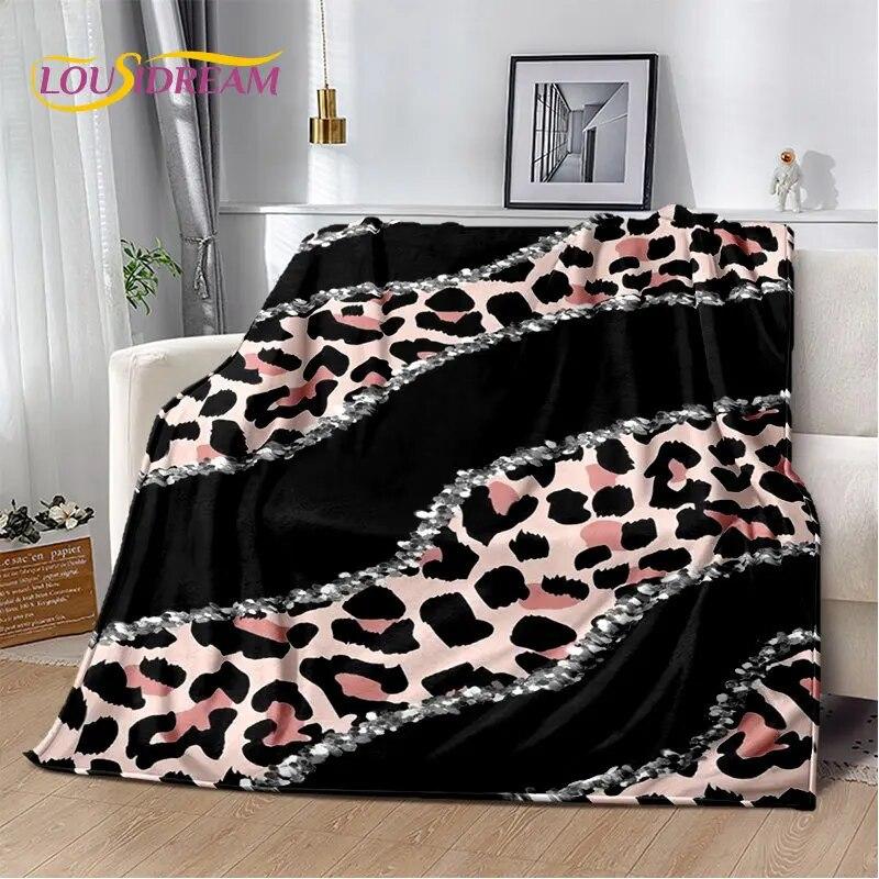 3D-Wild-Leopardenmuster-Serie, weiche Plüschdecke, Flanelldecke, Überwurf, Decke für Wohnzimmer, Schlafzimmer, Bett, Sofa, Picknick-Abdeckung, Kinder