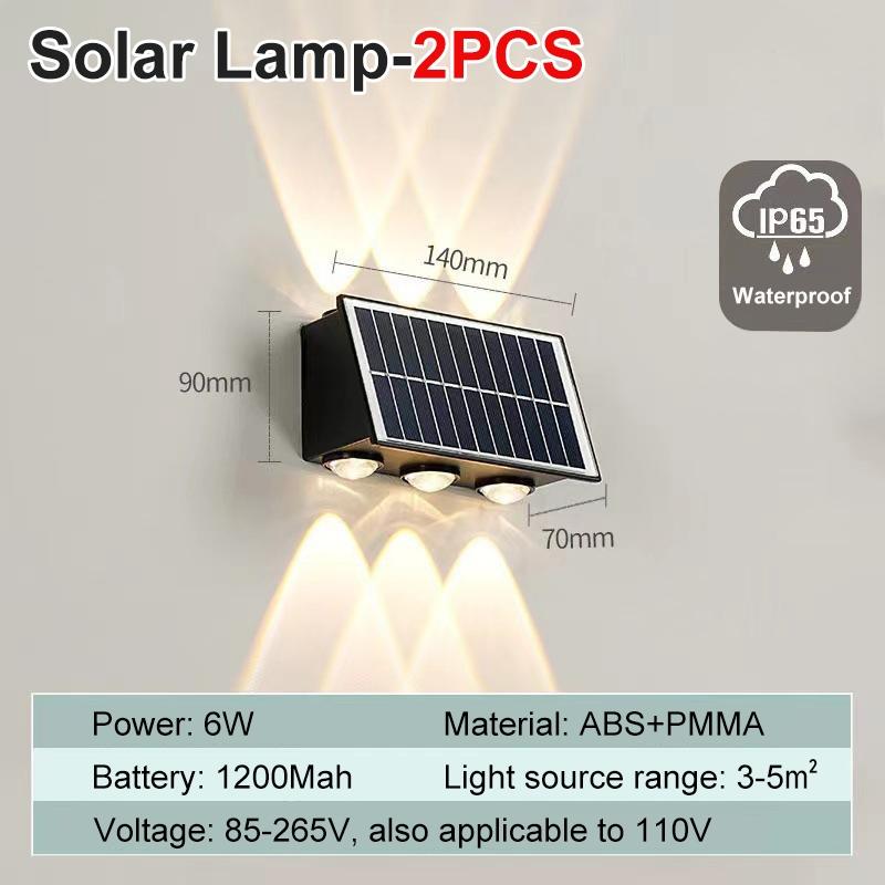 Mini Solar Led Wall Light Outdoor Waterproof Warm Garden Decoration Led Wall Lamp Fence Lights 1/2Pcs