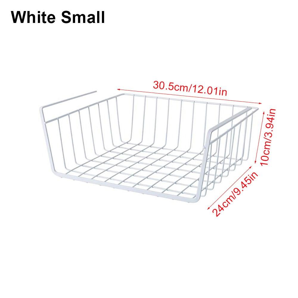 1Pcs Under Table Cabinet Storage Rack Desk Wardrobe Holders Hanging Mesh Basket