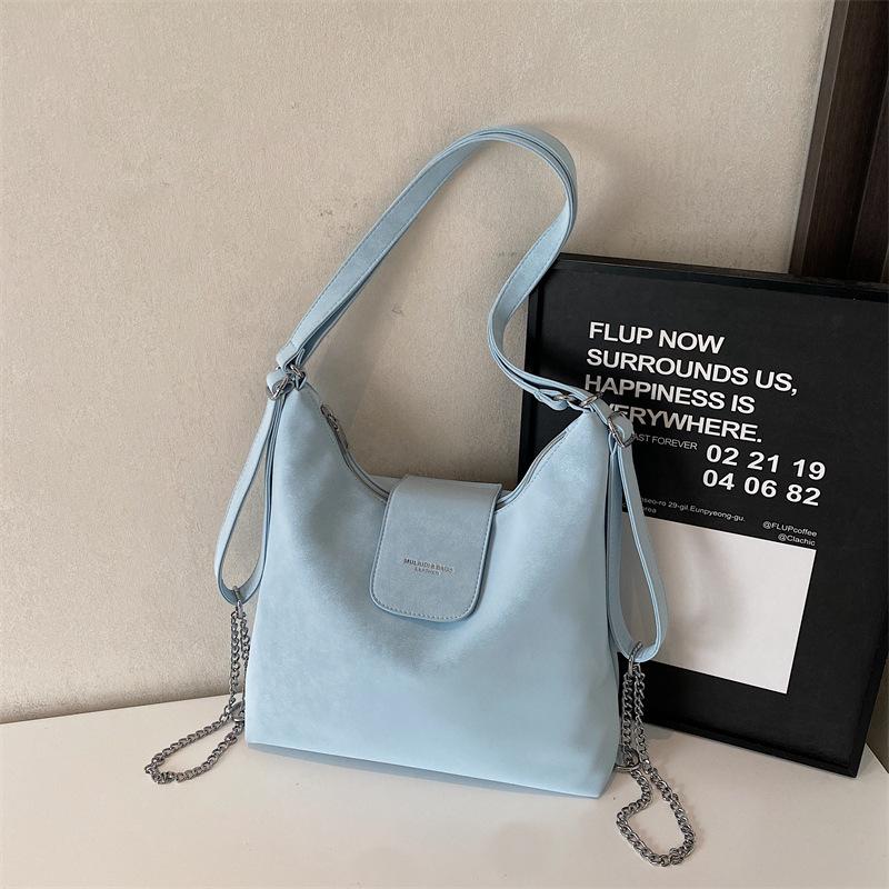 Tote Bag Women's 2025 Autumn New Large-capacity Backpack Solid Color Fashion Shoulder Messenger Bag Trendy Multi-purpose Bag