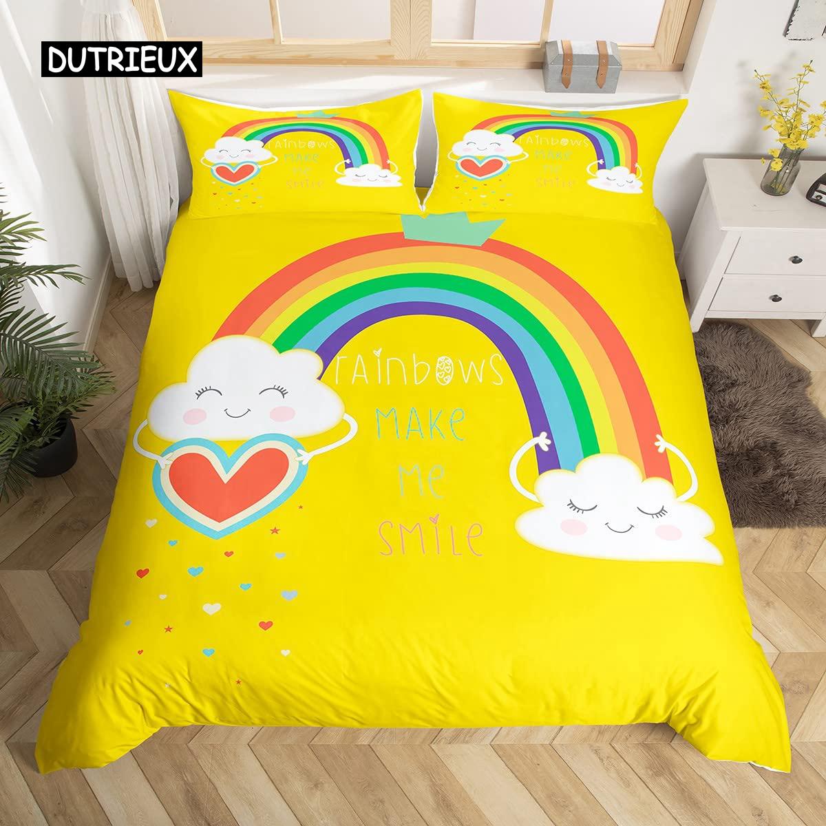 

Комплект постільної білизни Abstract Rainbow Colorful Queen King Sinlge Duvet Cover Dream Polyester Covers Covers Наволочка М’яка постільна білизна 140x200cm 3pcs