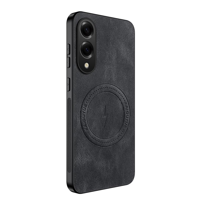 Samsung S25 Series Nappa Leather Grain Full Coverage Case with Lens Drop Protection & Magnetic Absorption