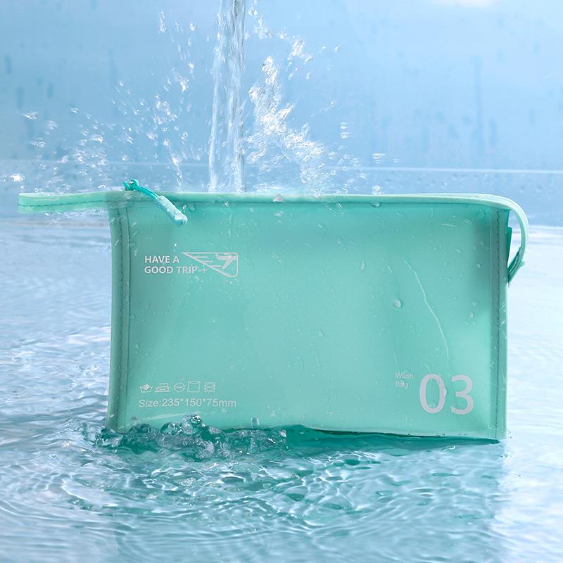 Trendy Travel Pvc Toiletry Bag In Soft Green For Makeup And Storage Toiletry