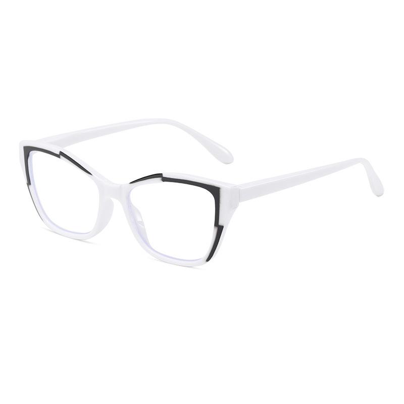 

Стильные Очки для Дальнего Зрения Женские Прозрачные Линзы Блокировка Синего Света Кошачий Глаз Двухцветная Вставка Мужские Очки для Чтения от 0 до +40 +4.0 0