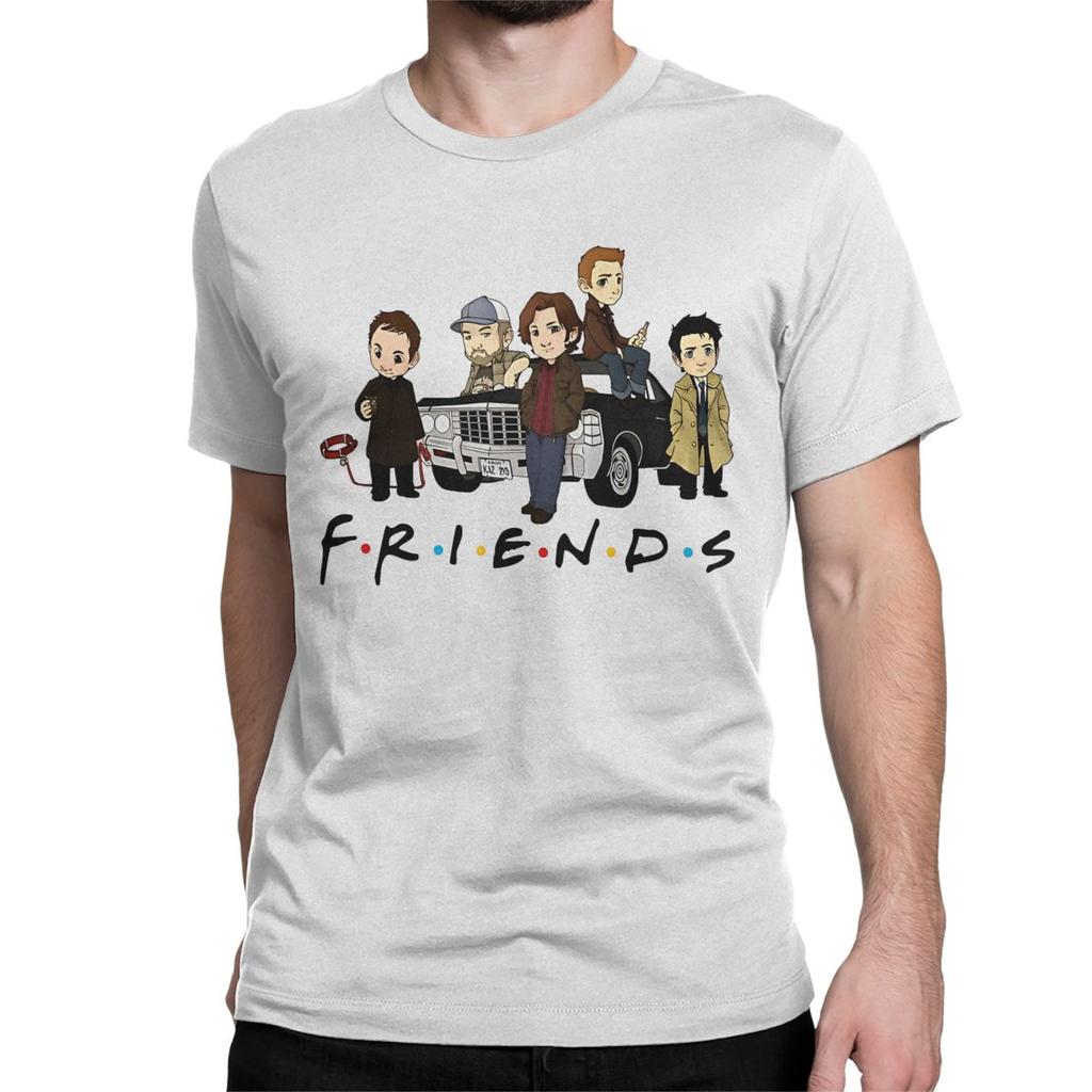 Dean Winchester Friends T Shirts Men Women's Cotton Leisure T-Shirts Round Neck Supernatural TV Series Tee Shirt Clothing Summer