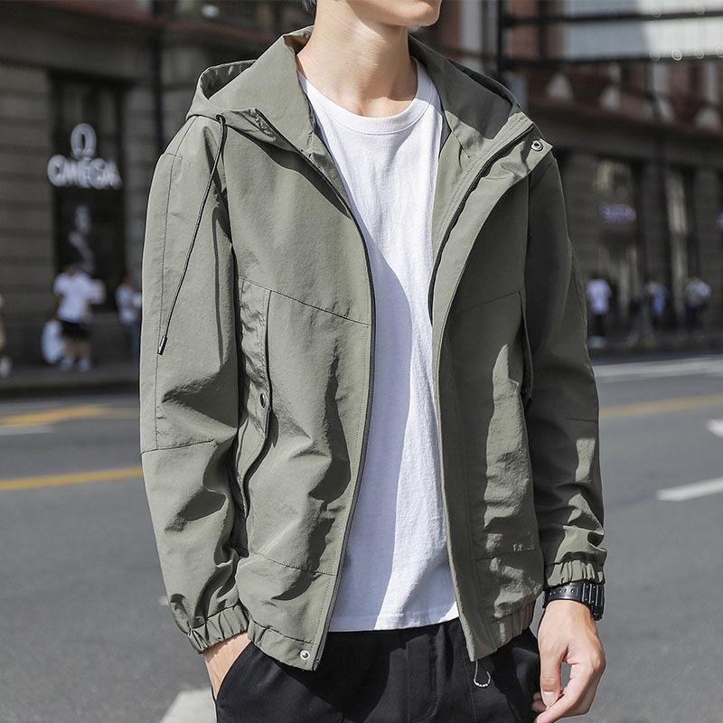 Jacket Men's Spring, Autumn and Winter New Ins Trend Hooded Casual Versatile Loose Jacket Top Clothes