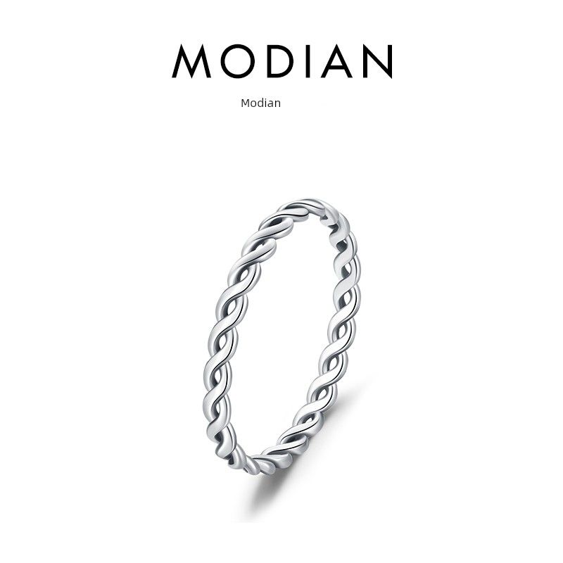 

Modian Women s Retro Commute Style Cable Stitch Sterling Silver 59mm (Us Size 9) No. 14