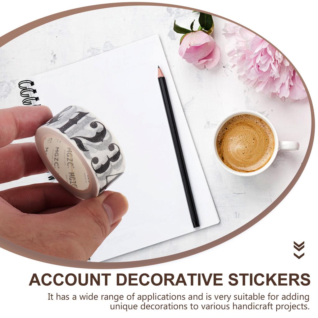 4 Rolls Washi Tape Journal Decoration Scrapbook Decorative Adhesive Decorate Paper DIY Craft Japanese Tapes Alphabet Number