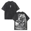 T-shirt di Berserk Animen Griffith Stampa Grafica Lavaggio Vintage Oversize Abbigliamento Uomo Donna Top in Puro Cotone