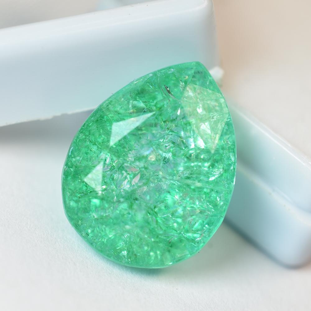 Green Emerald Certified GEMSTONE 20 Ct NATURAL Flawless Pear Cut