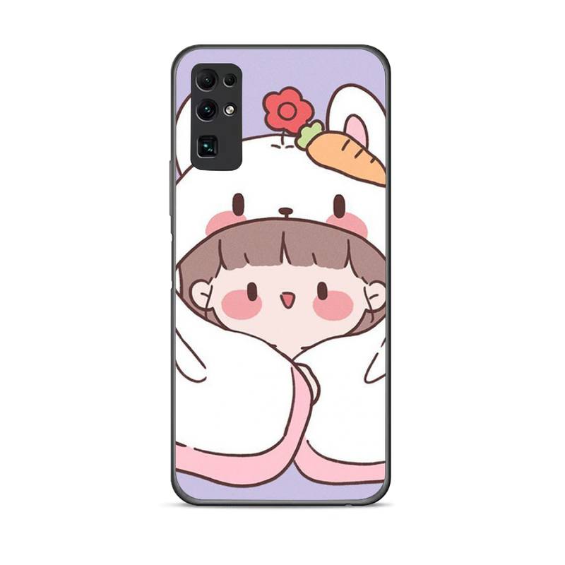 Cute Cartoon Girl Phone Case For Huawei G7 G8 P7 P8 P9 P10 P20 P30 Lite Mini Pro P Smart Plus Cove Fundas