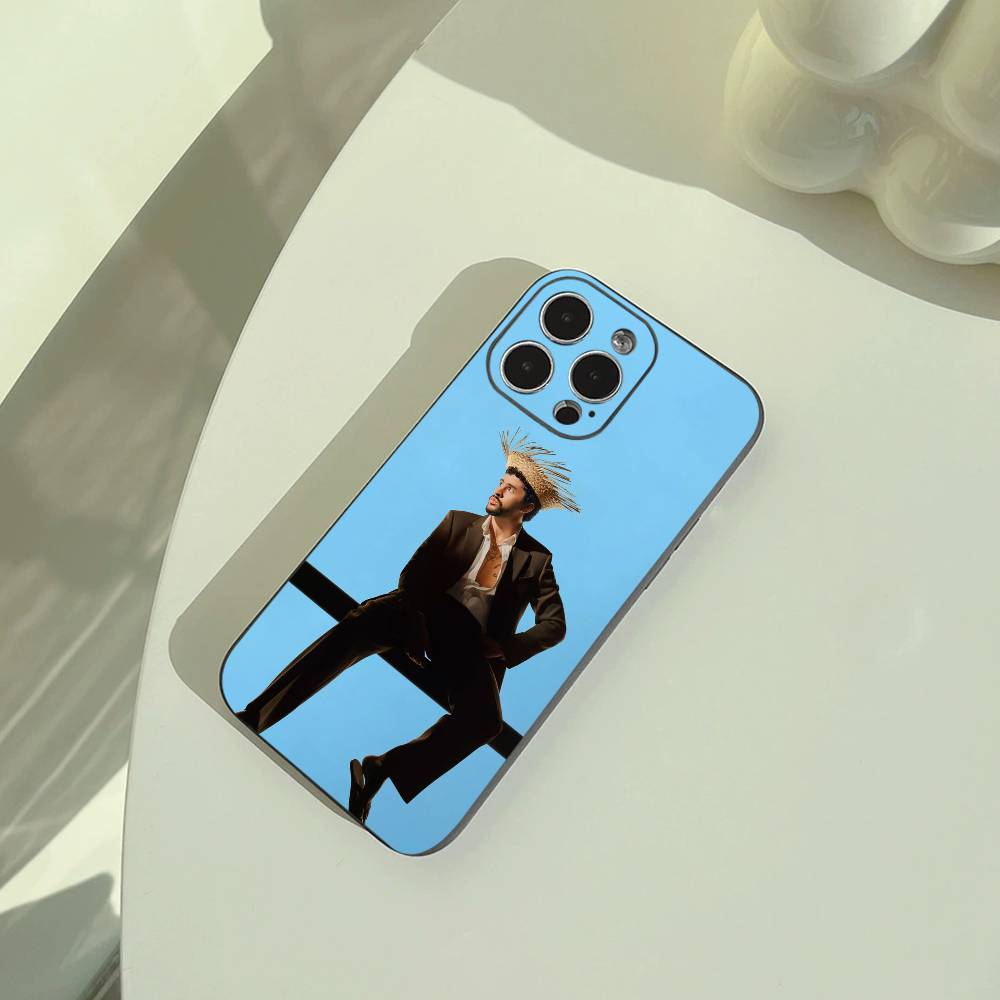rapper-Bad- Bunny Phone Case For iPhone 17,16,15,14,13,12,11 Pro Max,16Plus,XS Lightweight and Practical Soft Black Cover