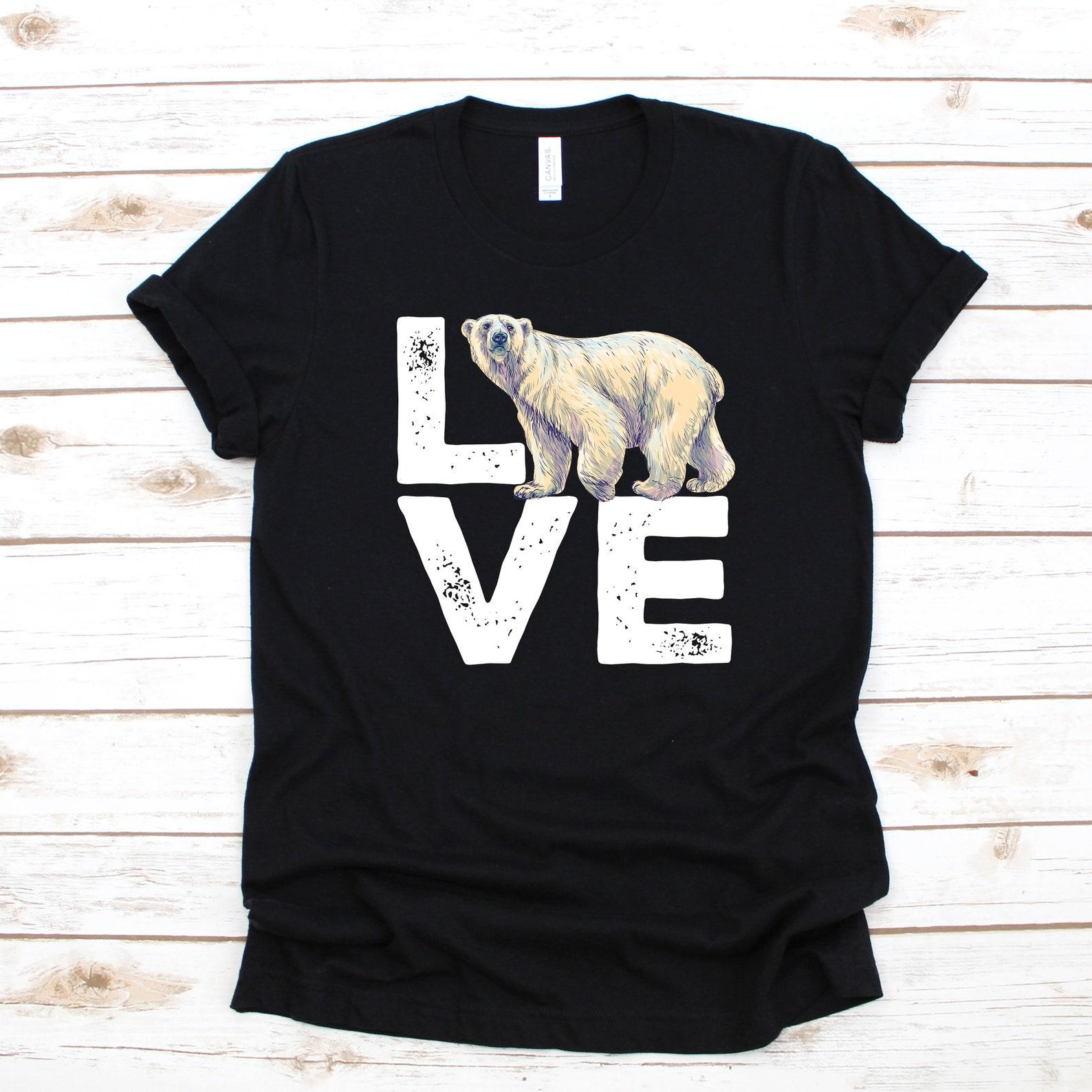 Love Polar Bears T-Shirt, Arctic Animal T-shirt, Cute Bear Tank Top, Ice Bear T-shirt, Wild NatureT-shirt, Kids Polar Tee 2XL