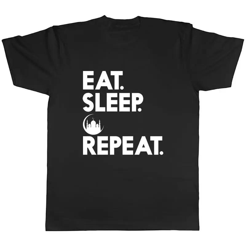 Eat Sleep Eid Repeat Mens Unisex T-Shirt Tee S разноцветный