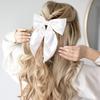 Chiffon Bow Hair Clip Women Medium Bowknot Satin Hairpin Barrettes Girls Solid Color Ponytail Hair Accessories Headwear Gift