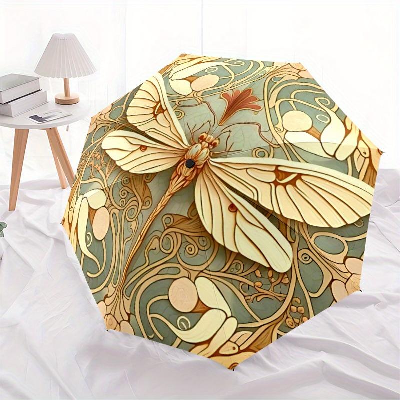 1 szt. Parasol Art Nouveau z motywem motyla, automatycznie otwierany/zamykany, wiatroodporny, funkcjonalny design, wytrzymały czasza z 8 żebrami