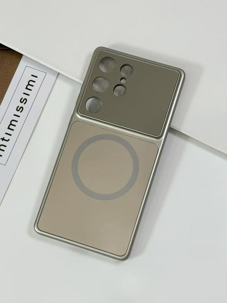 For Samsung Galaxy S26 Plus S25 S24 S23 Ultra Matte PC Hard Magnetic Wireless Charging Glass Large Window Camera Protect Cover
