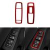 Red Carbon Fiber Front Door Door Control Cover Trim For Dodge Durango 2014-