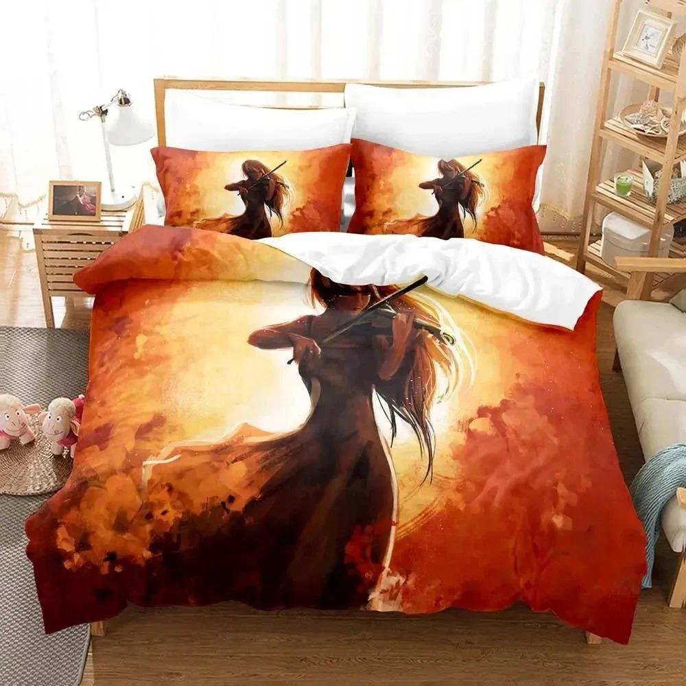 Cozy SkinFriendly Twin Queen Anime Your Lie in April Boys Girls Size Bed Kids Adult Fashion Home Textileextile Quilt