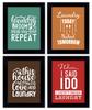 Inkdotpot 4 Piece Laundry Poster for Laundry Room Decor Wash Dry Fold Repeat , Laundry Room Posters Wall Art